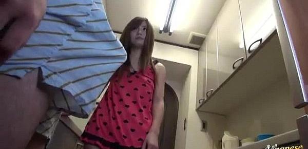  Horny Japanese slut gives a blowjob in the bathroom